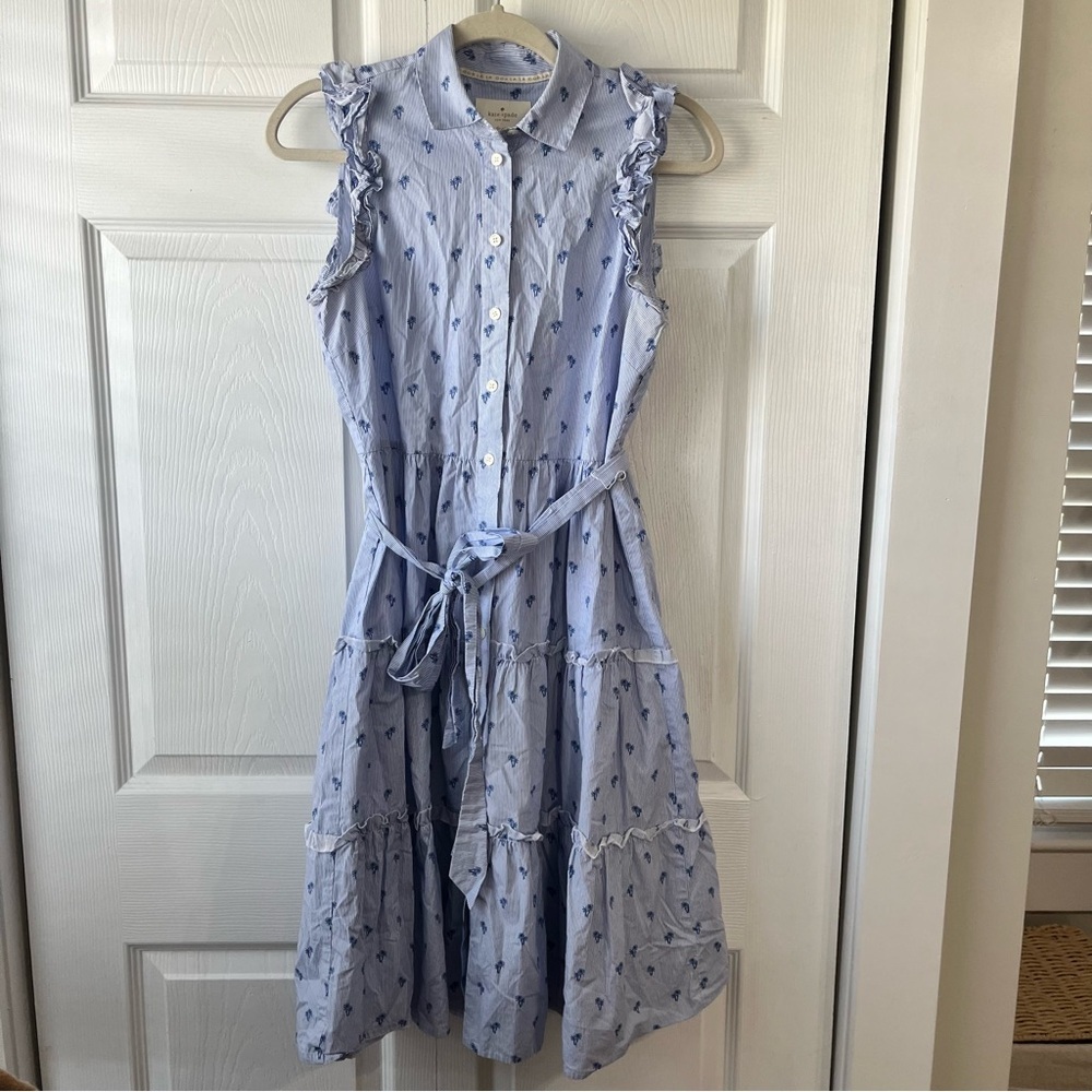 Kate Spade Blue Palm tree Dress size Small